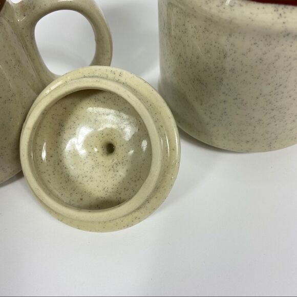 Vintage stoneware cream sugar set. MCM Scandinavian style. - Picture 6 of 10